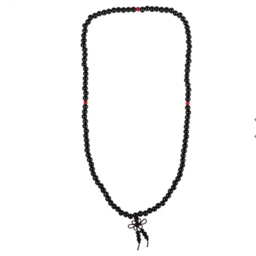 Black Color 108 Beaded (8mm) Feng Shui Stretch Bracelet or Necklace